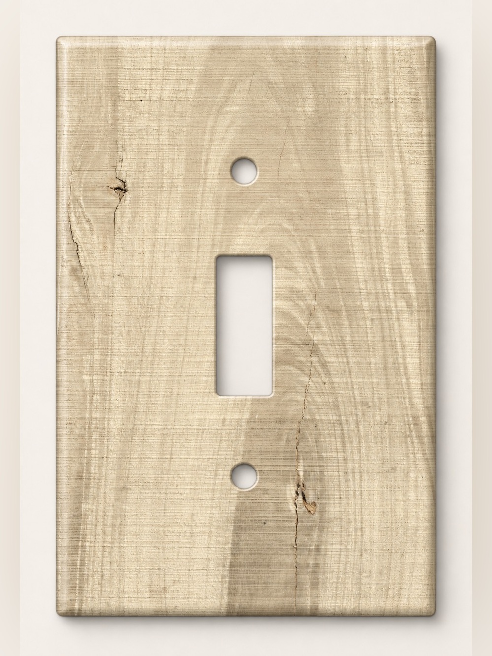 Beige Wood Grain Rustic Toggle Light Switch Cover Plate